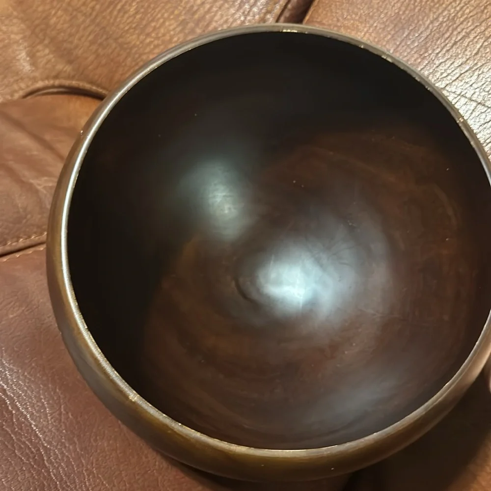 CRATE & BARREL VINTAGE LARGE SOLID WOODEN CHESTNUT BWL MANGO WD